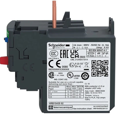 Relê quá tải nhiệt bền Schneider Electric LRD21 với khoảng cách lỗ gắn 7.874" 200.00mm và giao diện NAMUR