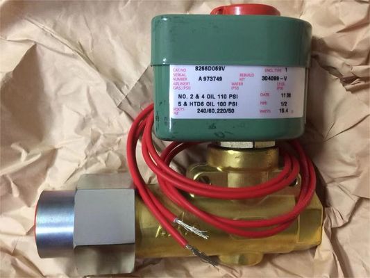 8266D069V 1/2 "NPT Emerson ASCO 2 Way Solenoid Valve Dầu nhiên liệu 120VAC 1/4" lỗ