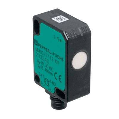Bộ cảm biến phát hiện trực tiếp siêu âm Pepperl Fuchs UB100-F77-E2-V31 với độ trễ phản hồi ≤ 50 ms khối lượng 10 g