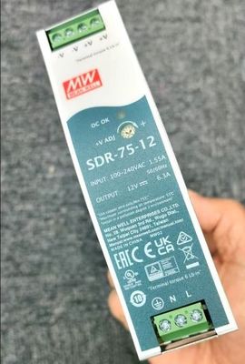 MW Trung bình SDR-75-12 12V 6.3A 75W đầu ra duy nhất Cung cấp điện đường sắt công nghiệp DIN