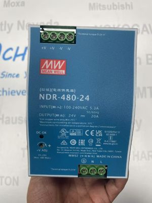 Nguồn cấp DIN Rail MEAN WELL NDR-480-24 cho Điện áp Đường dây 200 đến 600 Volts AC Lớn